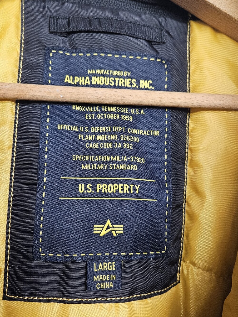 Alpha Industries Preflight Planning System N2B Men's Winter Jacket Size Large - Picture 4 of 9